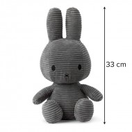 Miffy Plush Corduroy Grey - 33 cm