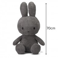 Miffy Plush Corduroy Grey - 70 cm