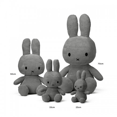 Miffy Plush Corduroy Grey - 70 cm