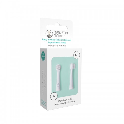 Matchstick Monkey  Baby Electric Sonic Toothbrush Replacement Heads (2 Pack)