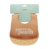 Pearhead® Peach Silicone Baby Bib Set