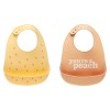 Pearhead® Peach Silicone Baby Bib Set