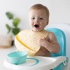 Pearhead® Peach Silicone Baby Bib Set