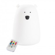Rabbit&Friends Bear Silicone Lamp With Remote Control - White - USB-C