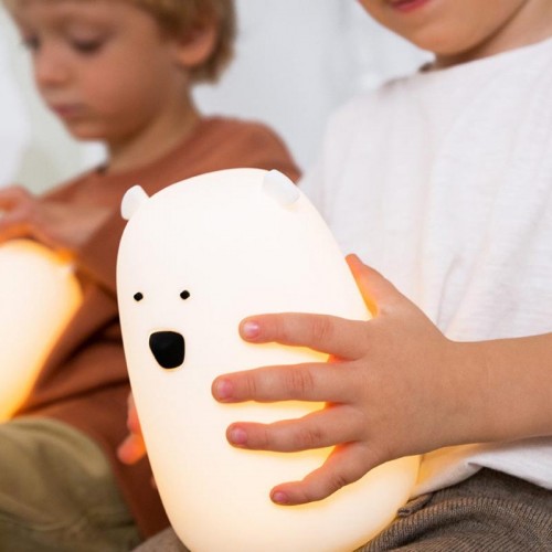 Rabbit&Friends Bear Silicone Lamp With Remote Control - White - USB-C