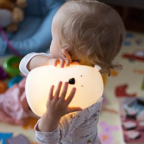 Rabbit&Friends Bear Silicone Lamp With Remote Control - White - USB-C