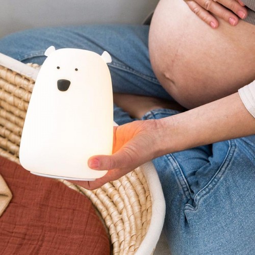 Rabbit&Friends Bear Silicone Lamp With Remote Control - White - USB-C