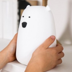 Rabbit&Friends Bear Silicone Lamp With Remote Control - White - USB-C