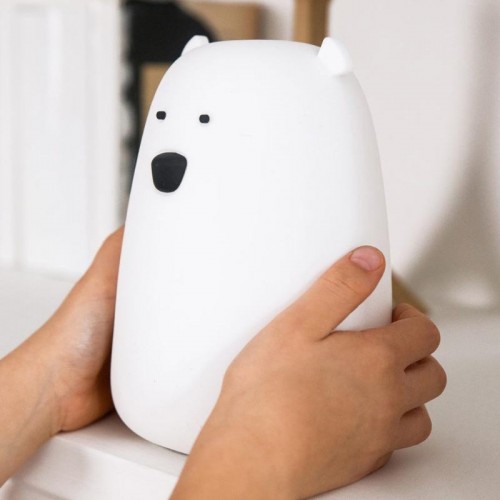 Rabbit&Friends Bear Silicone Lamp With Remote Control - White - USB-C