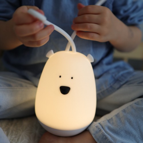 Rabbit&Friends Bear Silicone Lamp With Handle and Remote Control - USB-C