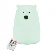 Rabbit&Friends Bear Silicone Lamp With Remote Control - White - USB-C