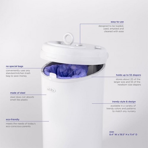 Ubbi® Diaper Pail - Matte Pink