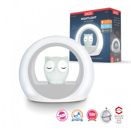 ZAZU Smart Nightlight Lou the Owl - Grey
