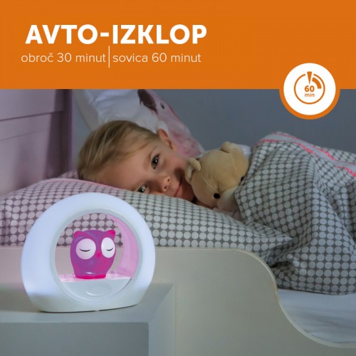 ZAZU Smart Nightlight Lou the Owl - Pink