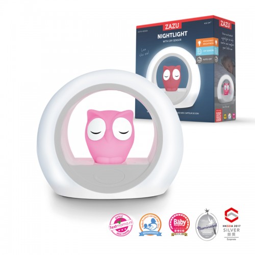 ZAZU Smart Nightlight Lou the Owl - Pink