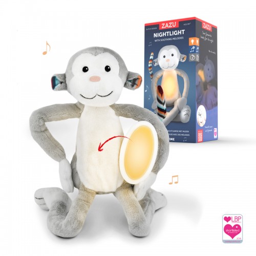 ZAZU Nightlight with Soothing Melodies - Max the Monkey