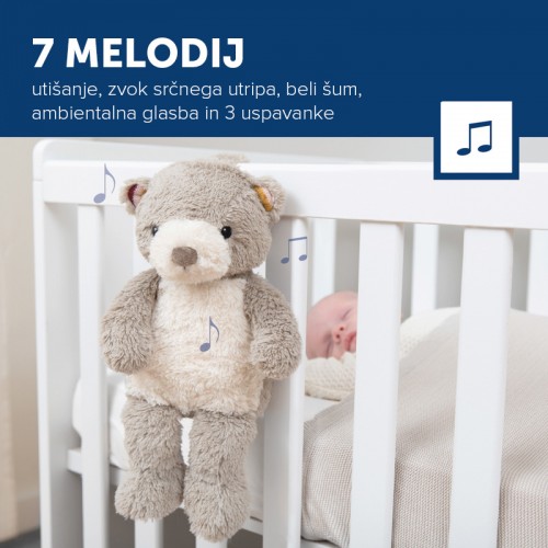 ZAZU Nightlight with Sound Machine & Voice Recording - Bruno the Bear