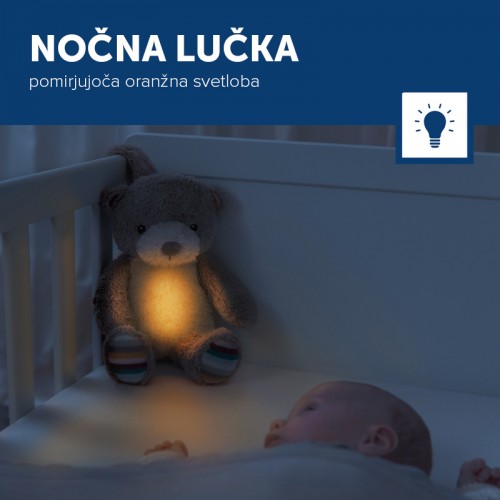 ZAZU Nightlight with Sound Machine & Voice Recording - Bruno the Bear