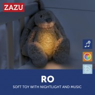ZAZU Deluxe Nightlight with Sound Machine & Voice Recording - Ro the Rabbit