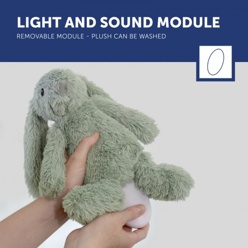 ZAZU Deluxe Nightlight with Sound Machine & Voice Recording - Ro the Rabbit - Green