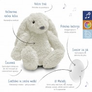 ZAZU Deluxe Nightlight with Sound Machine & Voice Recording - Ro the Rabbit-  White