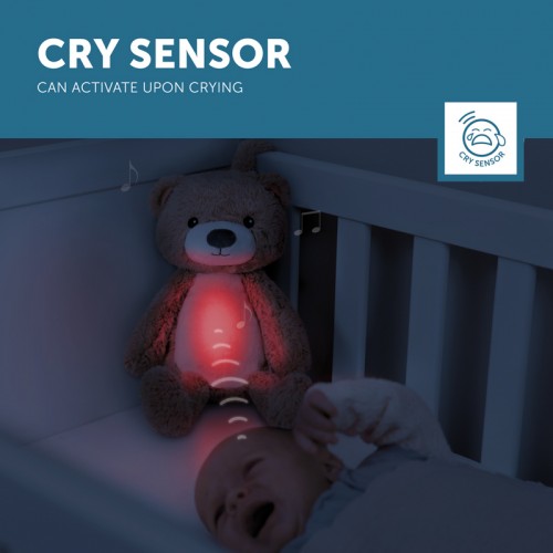ZAZU Sleeptrainer with Nightlight & Sound Machine Brody the Bear - Taupe